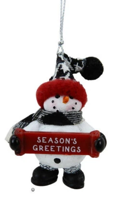 Cozy Snowman Ornament - Season's Greetings