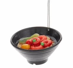 Kurt Adler Dinner Bowl Ornament - Noodles And Shrimp