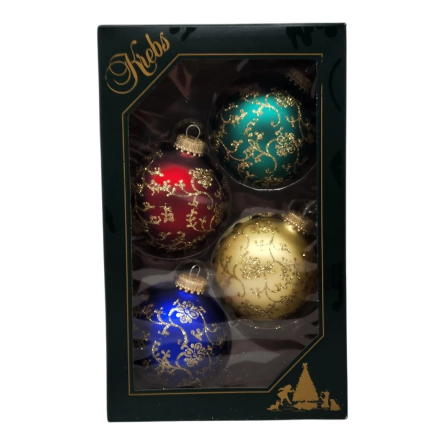 Krebs Value Glass Ball 4 Pack - Regal Festivity 3 Krebs Value Glass Ball 4 Pack - Regal Festivity