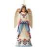 Patriotic Angel Holding A Folded Flag - Ornament