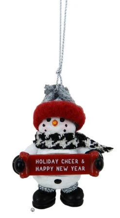 Cozy Snowman Ornament - Holiday Cheer & Happy New Year