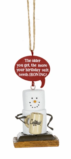 Toasted S'mores Aging Pun Ornament - My Birthday Suit Needs Ironing