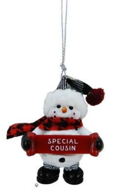 Cozy Snowman Ornament - Special Cousin