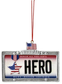 Hero License Plate Ornament - Veteran