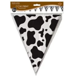 Cow Print Pennant Banner