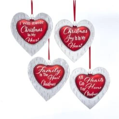 Kurt Adler Glass Glitter Heart With Sayings Ornament - Family -Country Christmas Loft kmj4hfsvlebnygv6eckg