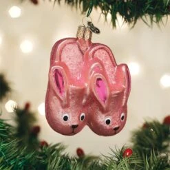 Bunny Slippers Glass Ornament -Country Christmas Loft konq96ngtf3yvyl9pqo7
