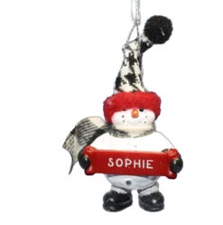 Cozy Snowman Ornament (Letters S - Z) -