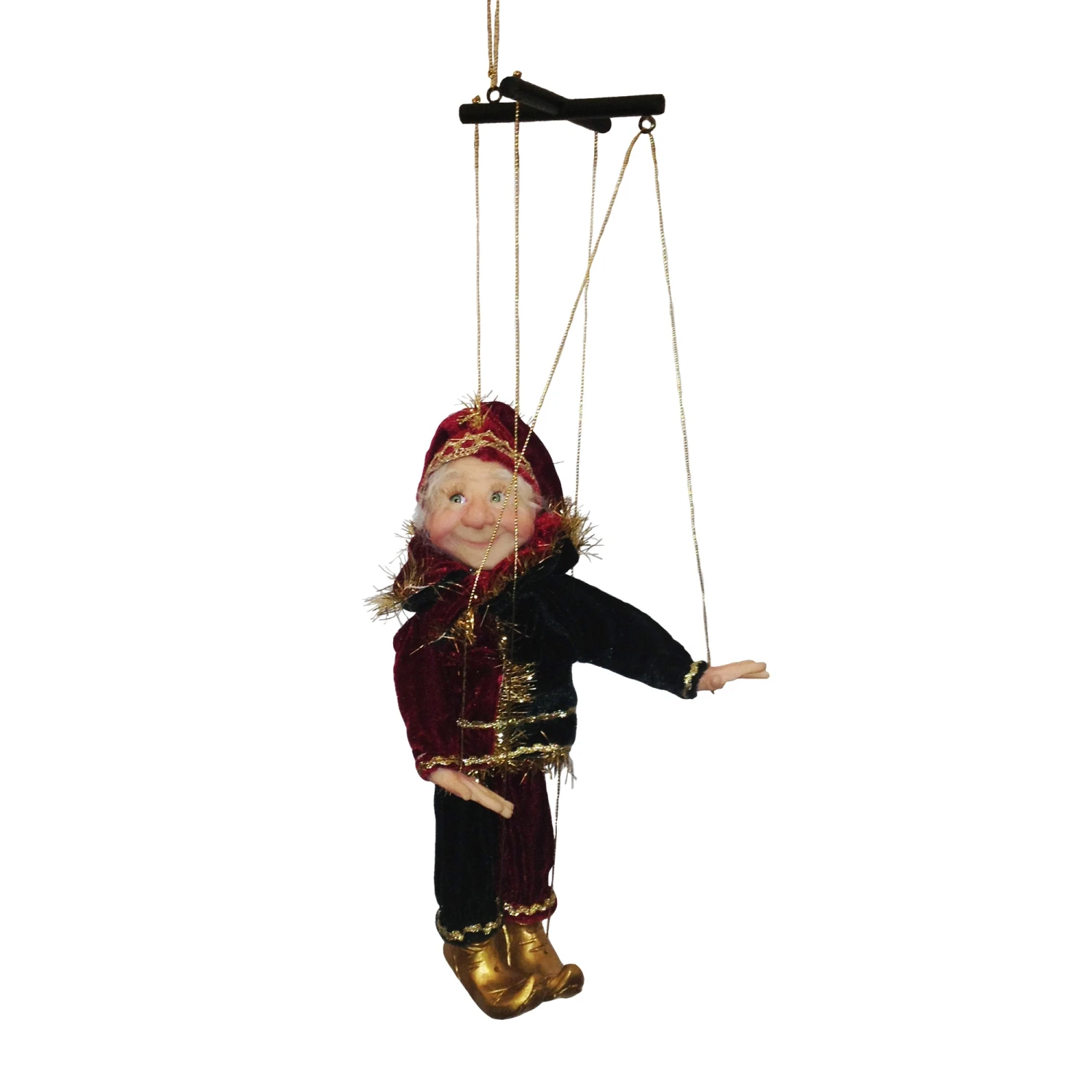 Kurt Adler Jacqueline Kent Mini Marionette Ornament - Red And Green 3 Kurt Adler Jacqueline Kent Mini Marionette Ornament - Red And Green