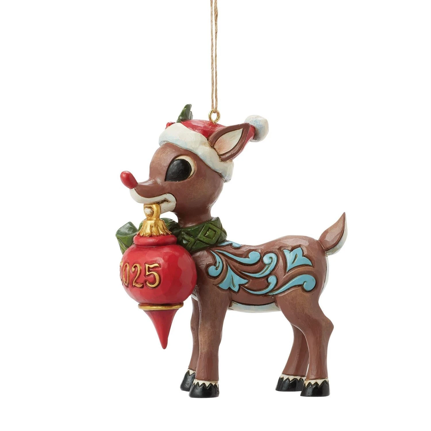Rudolph With Oversized Ornament - Dated 2025 3 Rudolph With Oversized Ornament - Dated 2025
