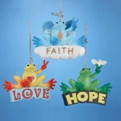Kurt Adler Peace Frog Ornament - Faith -Country Christmas Loft leib7idystdiulfvbokc