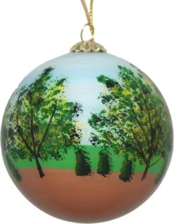 Hand Painted Glass Globe Ornament - Burlington Church Street Daytime -Country Christmas Loft llpl2vrerdznurzqqr1n