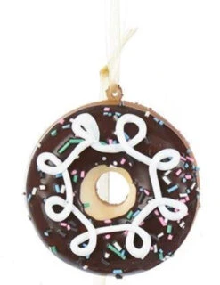 Kurt Adler Foam Donut Ornament - Chocolate With Swirls