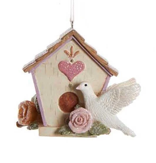Kurt Adler Flower Birdhouse With Dove Ornament - Classic 3 Kurt Adler Flower Birdhouse With Dove Ornament - Classic