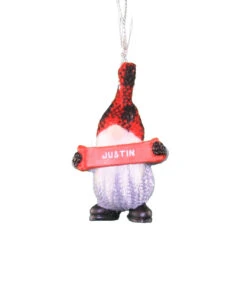 Personalized Gnome Ornament (Letters J-P) - Justin