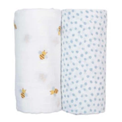 Lulujo Cotton Swaddles Bees And Dots -Country Christmas Loft lyp49jusjamdbwytmrmg