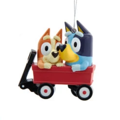 Kurt Adler Bluey And Bingo - Wagon Ornament