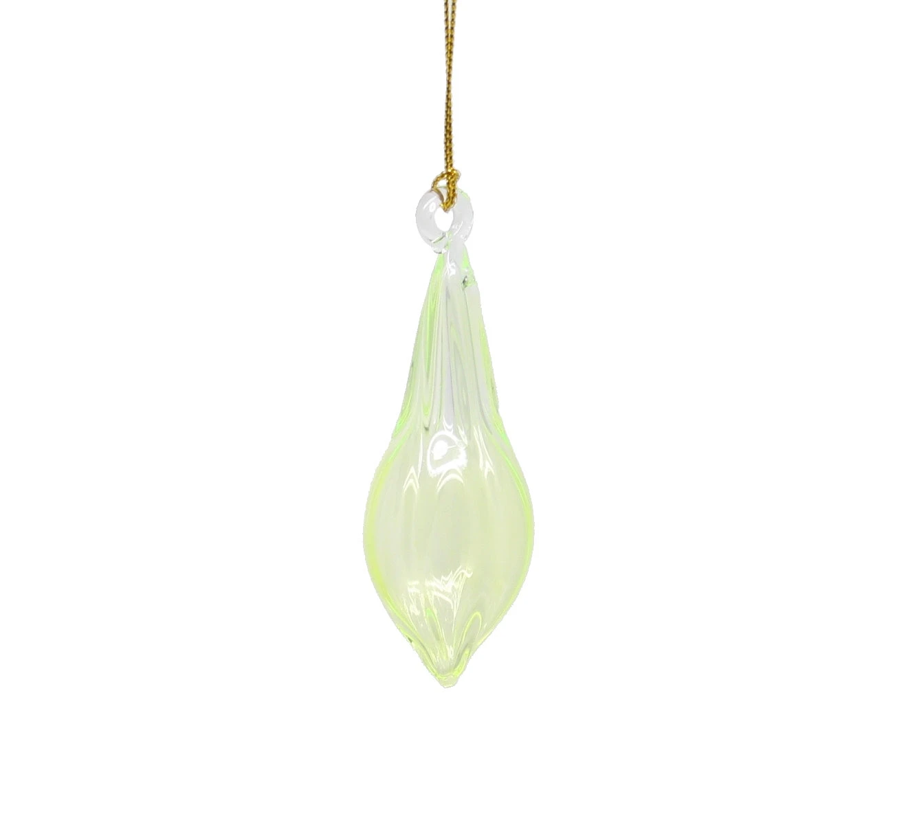 Blown Glass Teardrop Ornament - Mint - Mid Bulge 3 Blown Glass Teardrop Ornament - Mint - Mid Bulge
