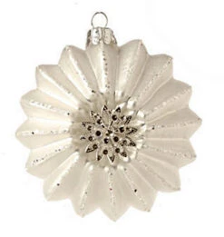 Glittered Star Glass Ornament White