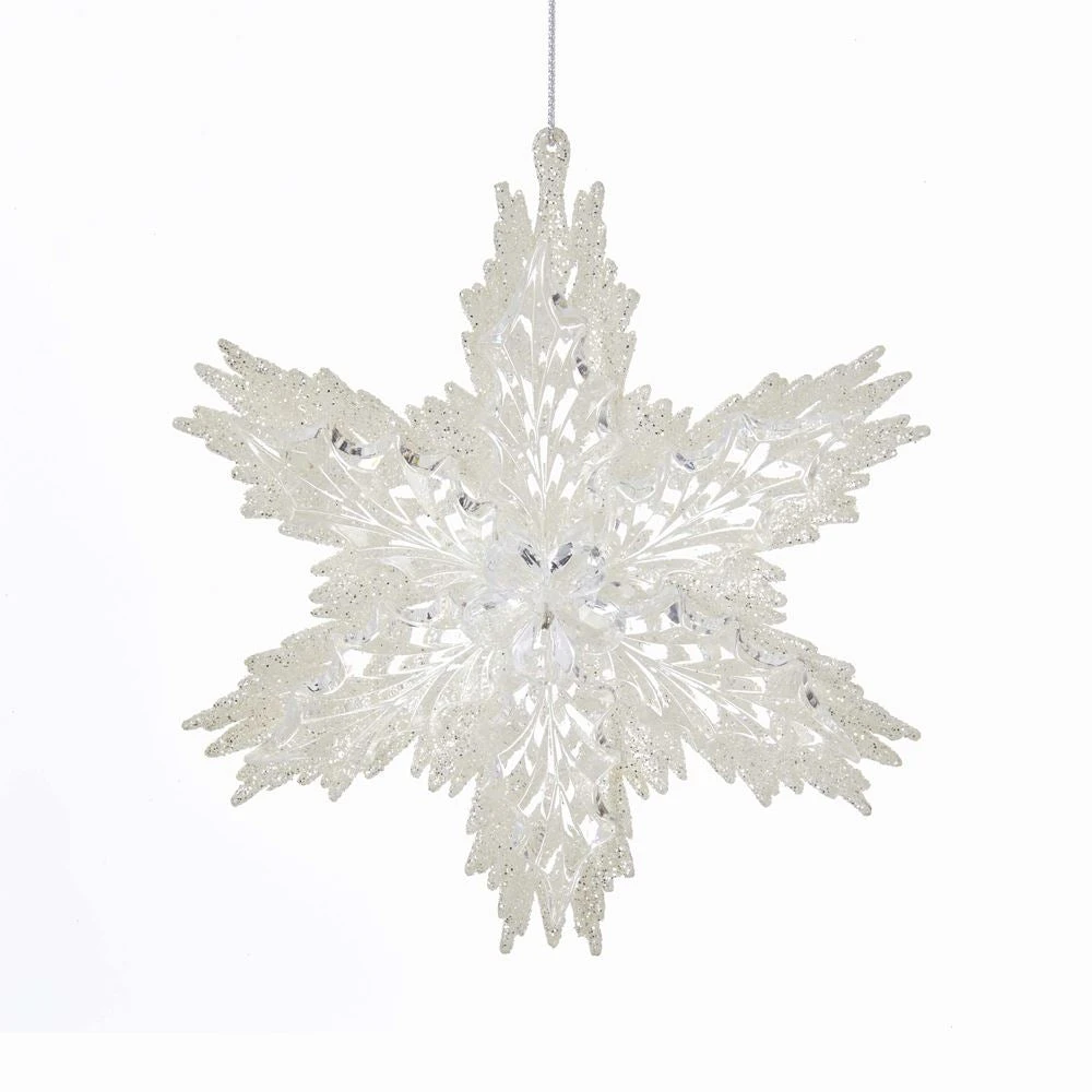 Kurt Adler White And Clear Snowflake Ornament 4 Kurt Adler White And Clear Snowflake Ornament - Image 2