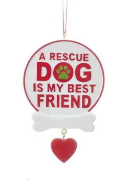 Kurt Adler Rescue Dog Sign Ornament - My Best Friend