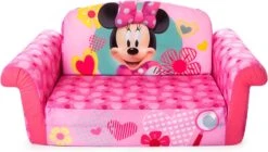 SpinMaster Marshmallow Furniture, Children's 2-in-1 Flip Open Foam Compressed Sofa, Minnie Mouse