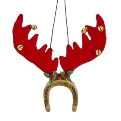 Kurt Adler 4 Inch Deer Antler Horseshoe Fabric Christmas Ornament -Country Christmas Loft n0ci09zkc0fvg2rxxtqm