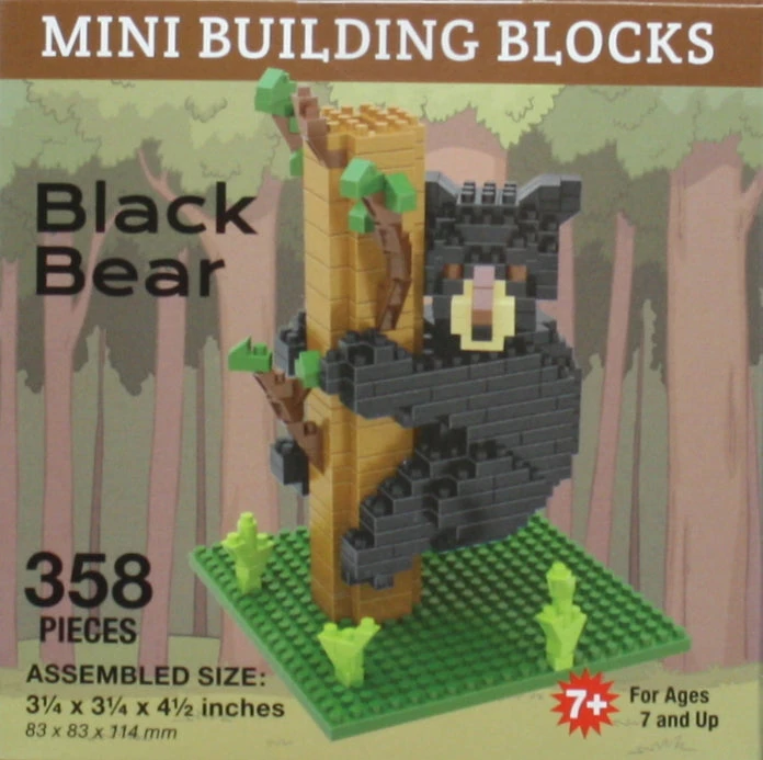 Black Bear On Tree Mini Building Blocks 3 Black Bear On Tree Mini Building Blocks