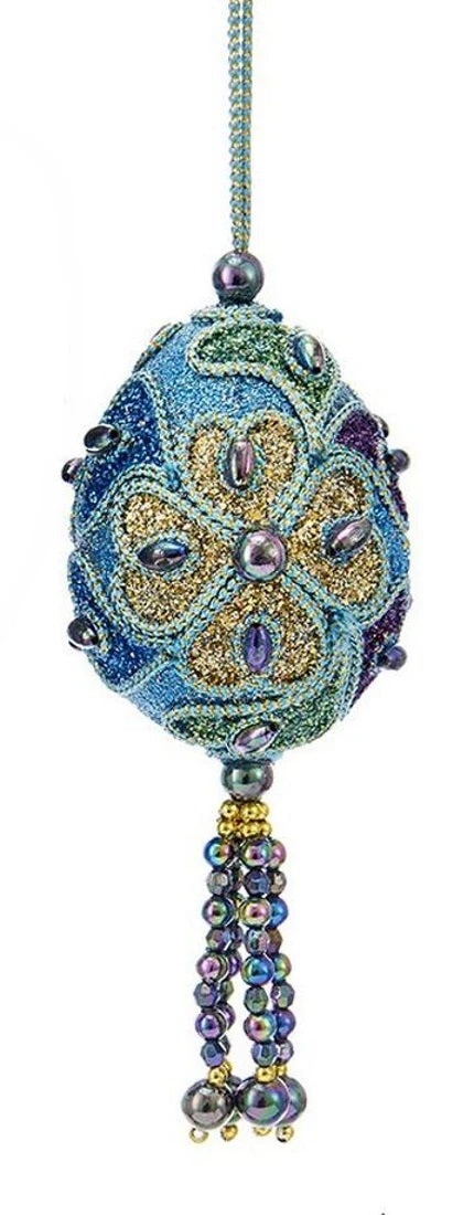 Kurt Adler Teal Peacock Egg Ornament - 5 Kurt Adler Teal Peacock Egg Ornament - - Image 3