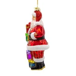 Bellissimo Glass Santa With Gift Boxes Ornament -Country Christmas Loft nfdvm5ndwhbirsklhgjn