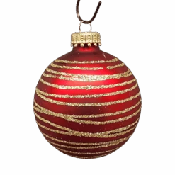 Krebs Value Glass Ornament 4 Pack - Red And Green Swirl -Country Christmas Loft nixaonjbtptmfdlndegk