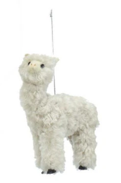 Kurt Adler Alpaca Hanging Ornament - Gray