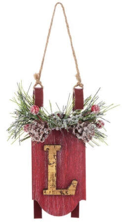 Monogram Sled Ornament - -Country Christmas Loft nsqjb1l0jexzbfcmq3bw