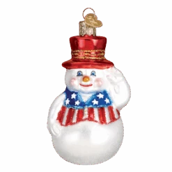 Patriotic Snowman Ornament