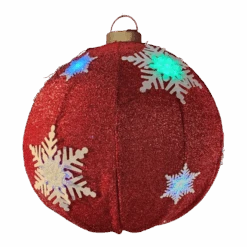 Lighted Collapsible Ball Ornament- 30 Inches In Diameter - Red