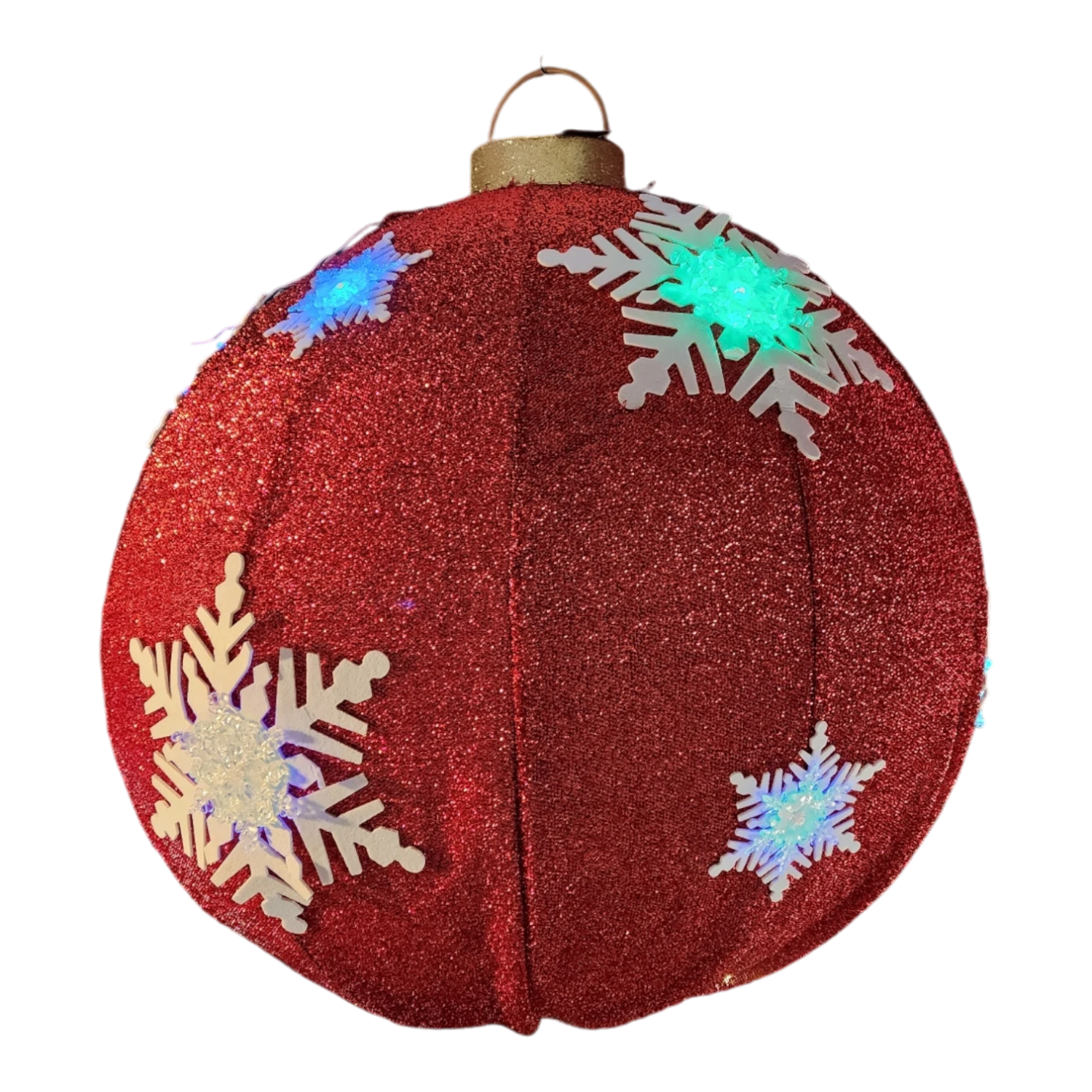 Lighted Collapsible Ball Ornament- 30 Inches In Diameter - Red 3 Lighted Collapsible Ball Ornament- 30 Inches In Diameter - Red