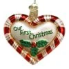 Our First Christmas Peppermint Heart Glass Ornament -Country Christmas Loft o3r6qkqim7ziclwa8ull