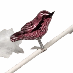 Glass And Enamel Clip On Bird Ornament Set - Pink And Red -Country Christmas Loft oqb0wwpv5njqabyxl7ky