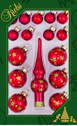 Christmas By Krebs Mini Trimsets With Topper - Red