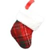 6 Inch Plaid Mini Stocking For The Tree - Green Red White