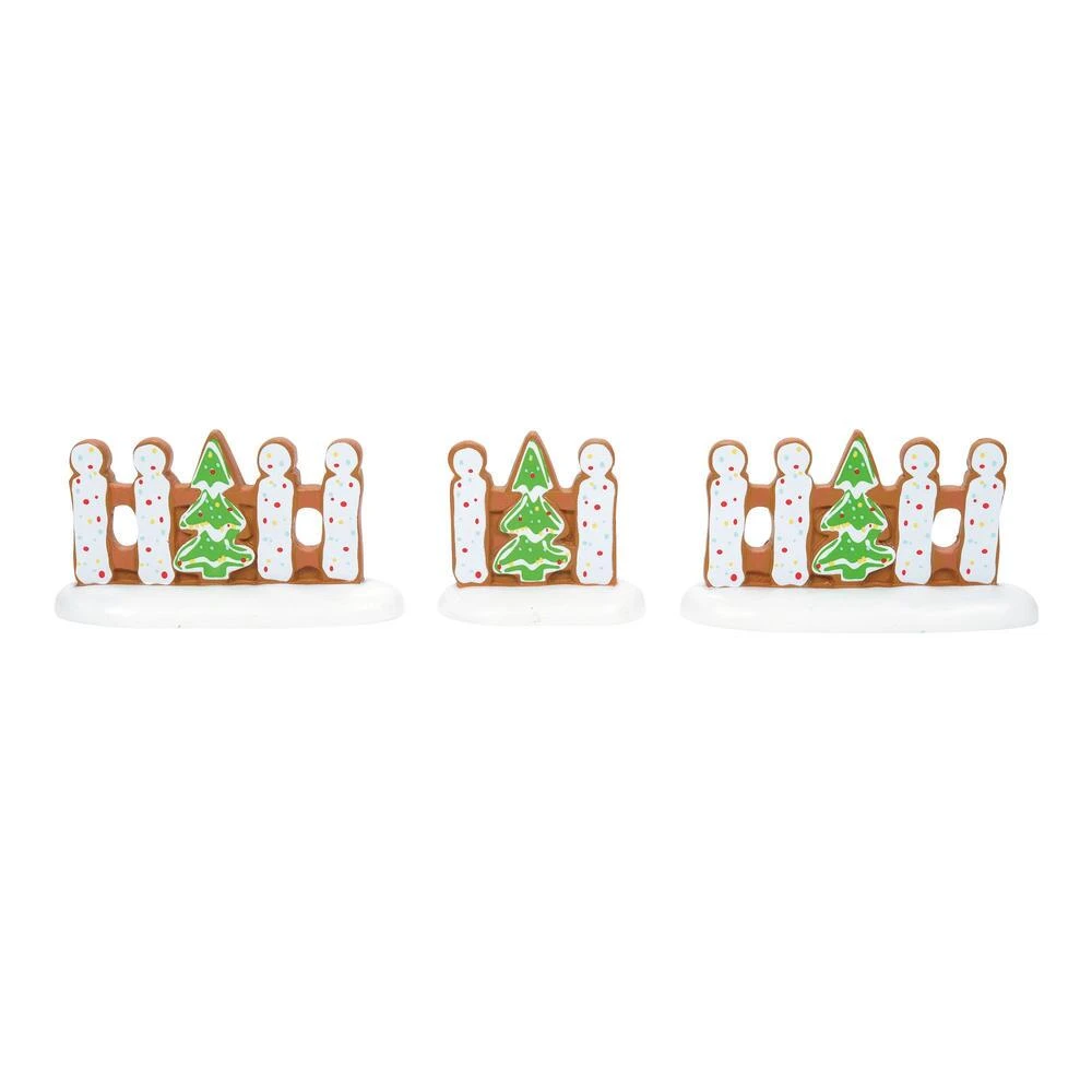 Department 56 Gingerbread Christmas Fence - 3 Piece Set 3 Department 56 Gingerbread Christmas Fence - 3 Piece Set - Image 2