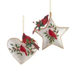 Kurt Adler Heart Or Star Cardinal Ornament - -Country Christmas Loft pgyv0zmu7qcw7dvckpor