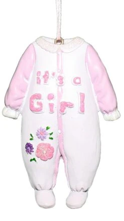 Kurt Adler 3.5 Inch Baby Rompers Hanging Ornament - Pink