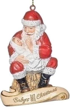 Roman Baby's 1st Christmas Santa With Baby Ornament