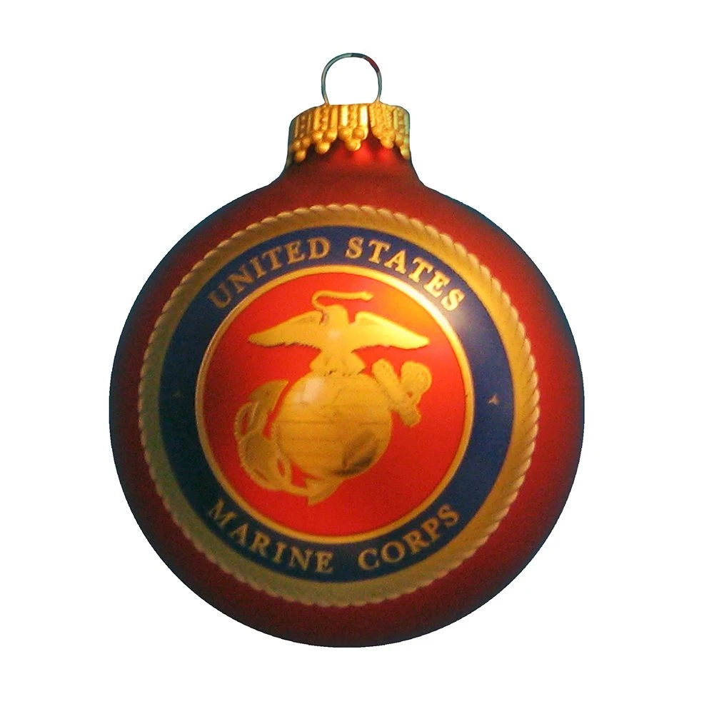Kurt Adler Marine Corps Glass Logo Ball Ornament 4 Kurt Adler Marine Corps Glass Logo Ball Ornament - Image 2