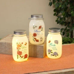 7 Inch Lighted Frosted Glass Jar - -Country Christmas Loft pphzcxkn8j3n4oftlkul