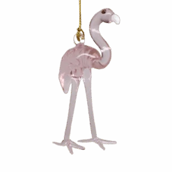 Long Legged Pink Flamingo Egyptian Glass Ornament