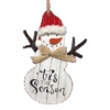 Charming Wooden Snowman Ornament
