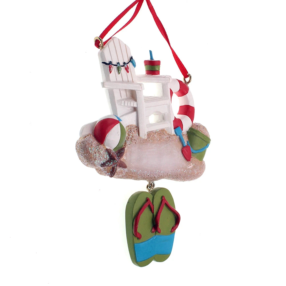 Kurt Adler Beach Chair With Sandals Ornament 3 Kurt Adler Beach Chair With Sandals Ornament