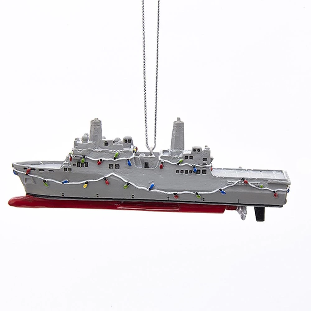 Kurt Adler 4.5 Inch Resin Navy Ship Ornament 3 Kurt Adler 4.5 Inch Resin Navy Ship Ornament